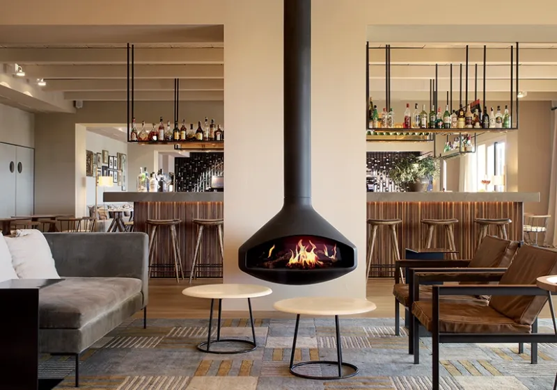 Focus Ergofocus Holographic fireplace with realistic holographic fire