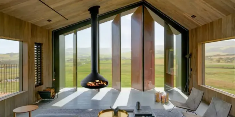 Focus Ergofocus Holographic fireplace detail showing innovative technology