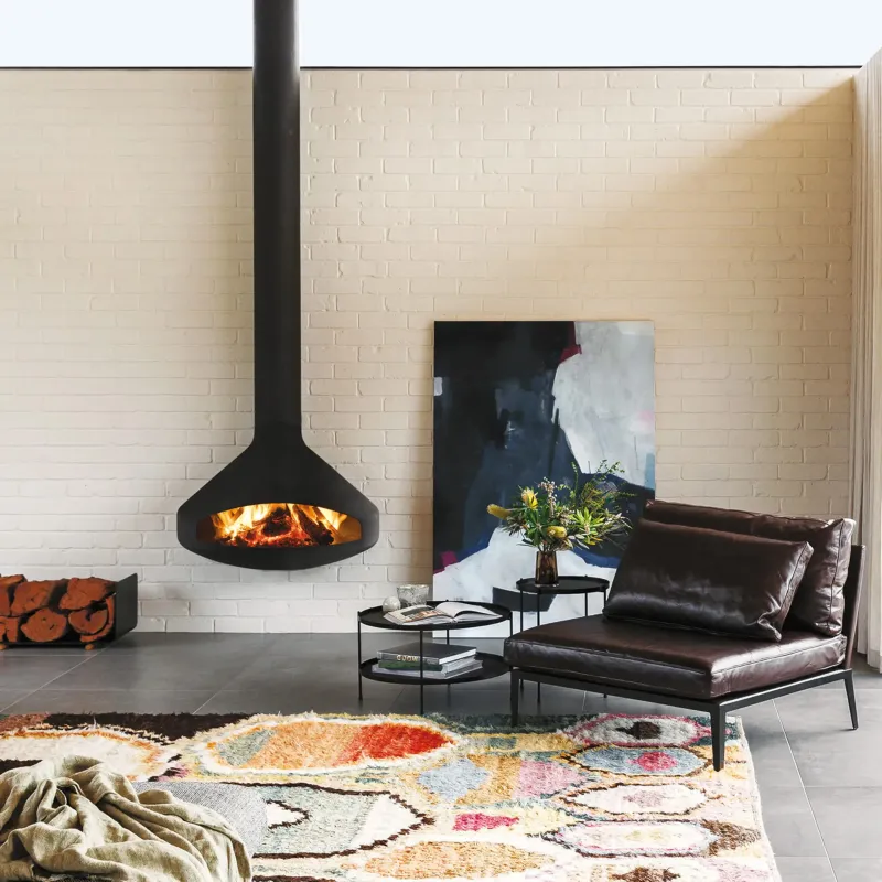 Focus Paxfocus wall-mounted fireplace in modern interior
