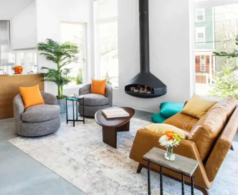 Focus Paxfocus wall-mounted fireplace detail