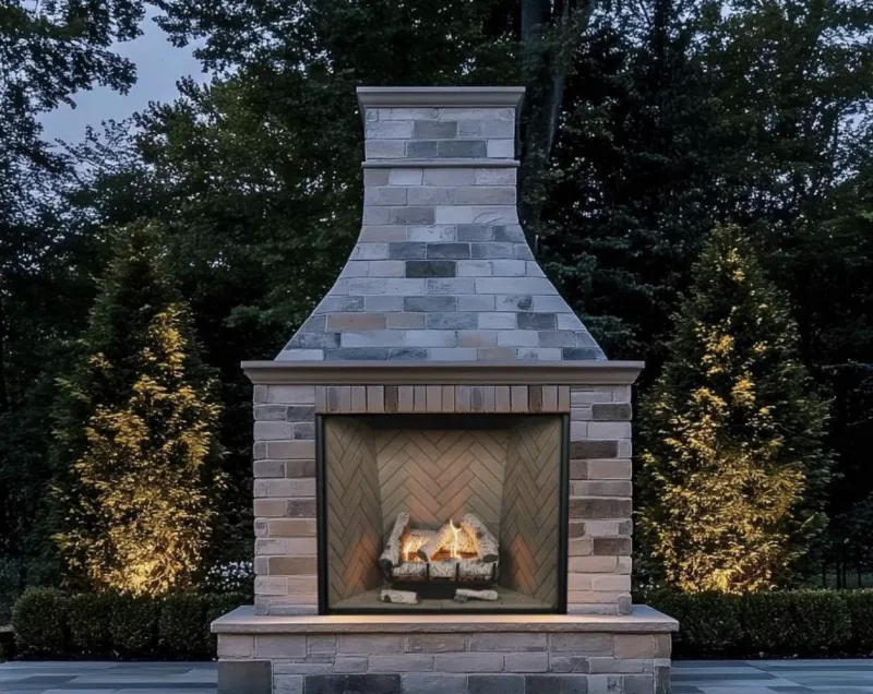 Ortal Wilderness Outdoor Traditional fireplace with direct-vent technology