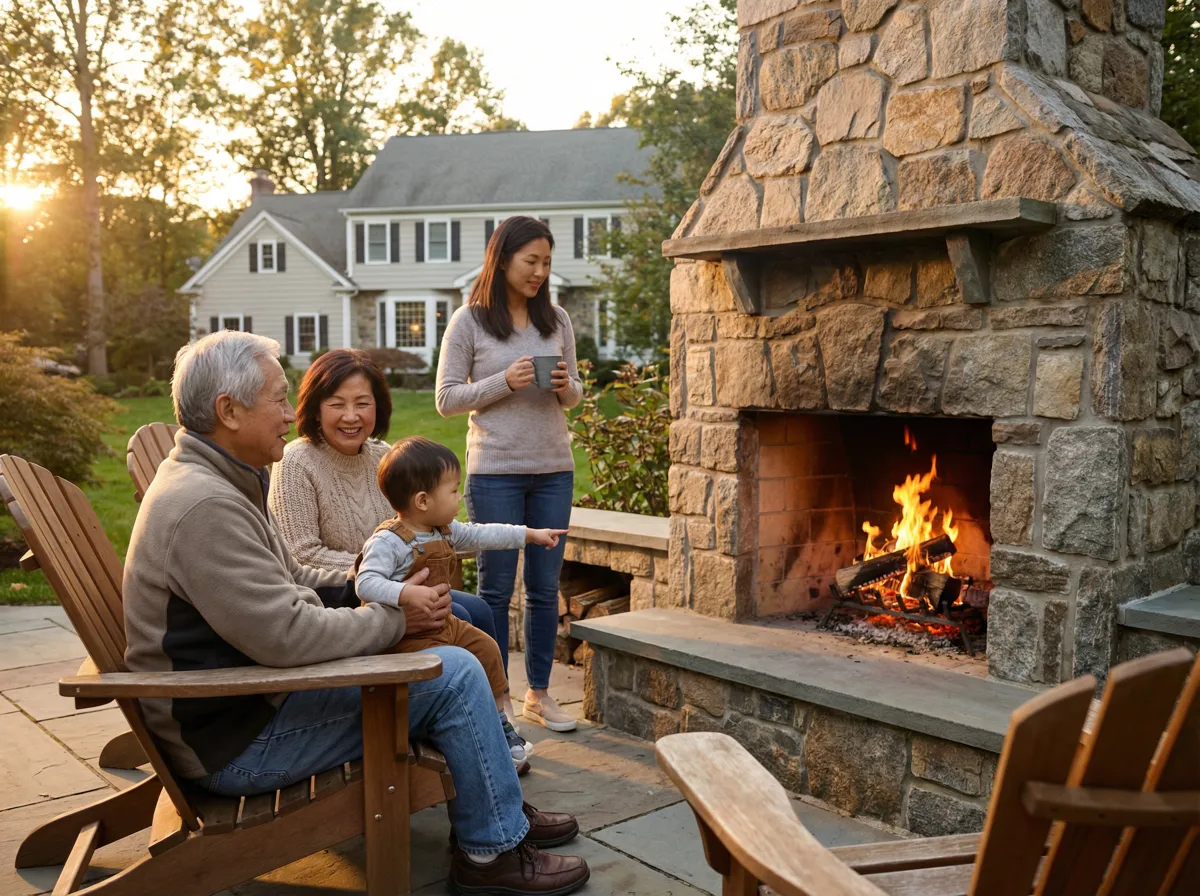 Outdoor kitchen and living space