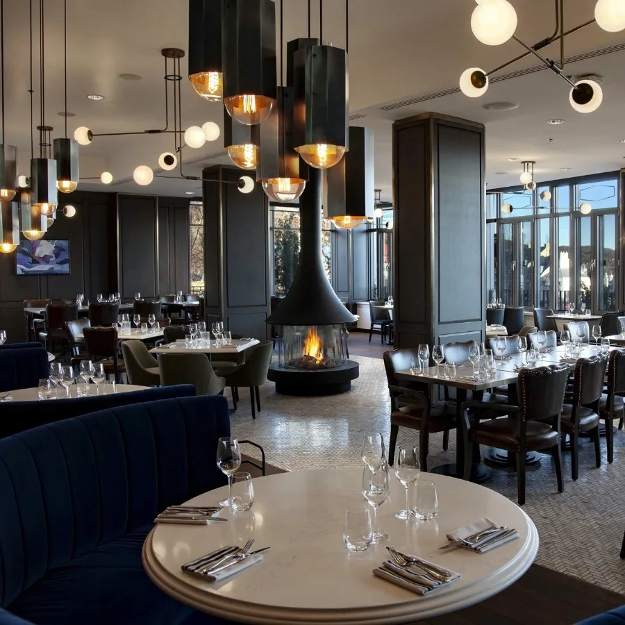 Commercial fireplace installation by WilliamSmith Fireplaces